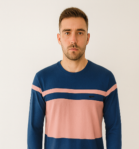 Navy &amp; Pink Colorblock Sweatshirt