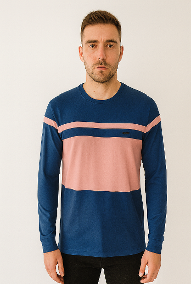 Navy &amp; Pink Colorblock Sweatshirt
