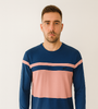 Navy &amp; Pink Colorblock Sweatshirt
