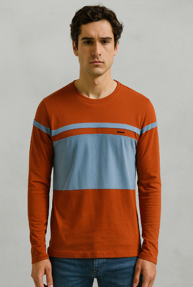 Rust &amp; Blue Colorblock Sweatshirt