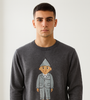 Charcoal Grey Cartoon Graphic Sweatshirt
