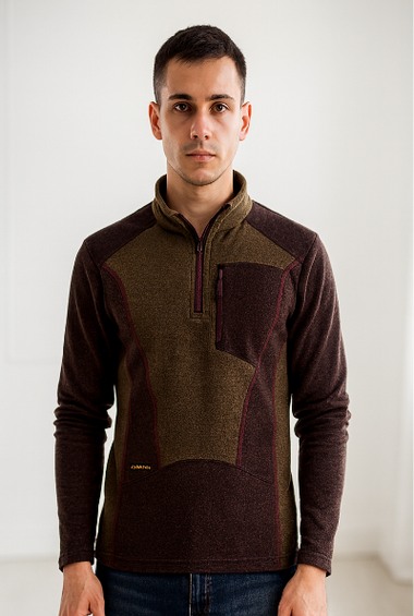 Brown &amp; Olive Outdoor Half-Zip Sweatshirt