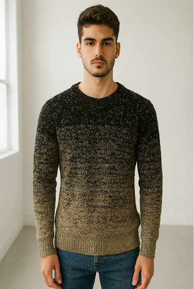 Black &amp; Brown Ombre Knit Sweater