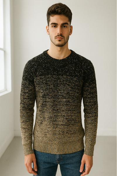Black & Brown Ombre Knit Sweater
