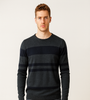 Charcoal Grey Striped Knit Sweater