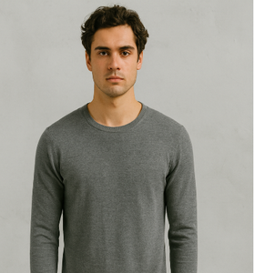 Plain Grey Crew-Neck Sweater