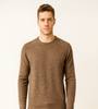 Brown Crew-Neck Wool Sweater