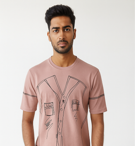 Mauve Graphic Sketch T-Shirt