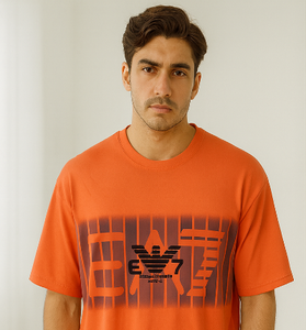 Orange EA7 Logo T-Shirt