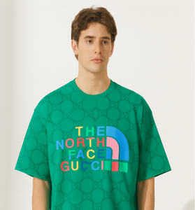 Green Gucci x North Face Logo T-Shirt