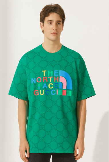 Green Gucci x North Face Logo T-Shirt