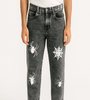 Black Washed Jeans with Spider &amp; Web Print