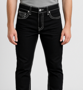 Black Slim Fit Jeans with Contrast Stitching