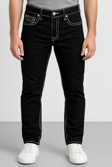 Black Slim Fit Jeans with Contrast Stitching