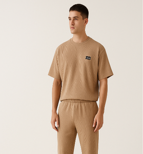 Beige Ribbed Co-ord Set