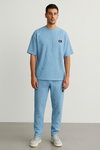 Sky Blue Ribbed Co-ord Set