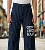 Dark Navy Cargo Wide-Leg Jeans