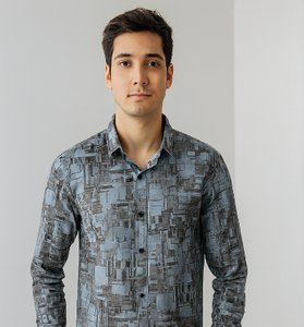 Abstract Geometric Print Shirt