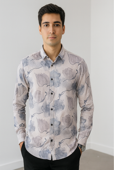 Watercolor Floral Print Shirt