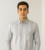 Grey &amp; Pastel Striped Shirt