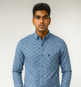 Blue Micro Print Shirt