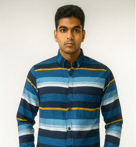 Blue Striped Casual Shirt