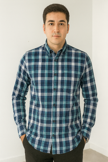 Teal Checked Shirt