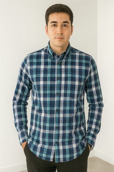 Teal Checked Shirt