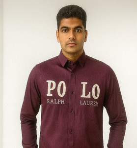 Burgundy Polo Embroidered Shirt