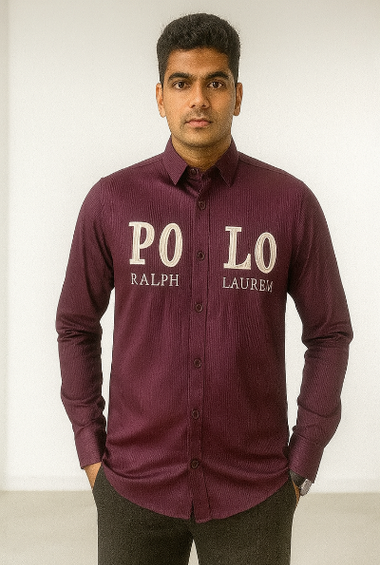 Burgundy Polo Embroidered Shirt