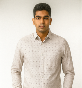 Beige Printed Subtle Pattern Shirt