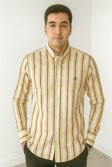 Yellow &amp; Pink Striped Shirt