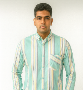 Aqua Green Striped Shirt