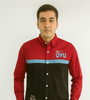 Red &amp; Black Panel Colorblock Shirt
