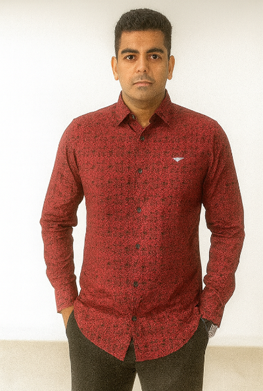 Red Printed Shirt