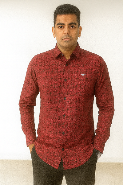 Red Printed Shirt