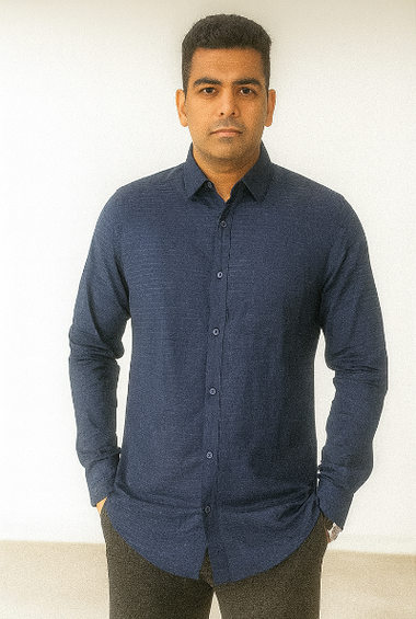 Dark Navy Textured Shirt