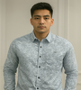 Light Blue Textured Print Shirt