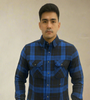 Navy Blue &amp; Black Checked Shirt