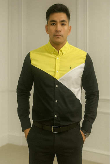 Color-Block Yellow &amp; Black Shirt