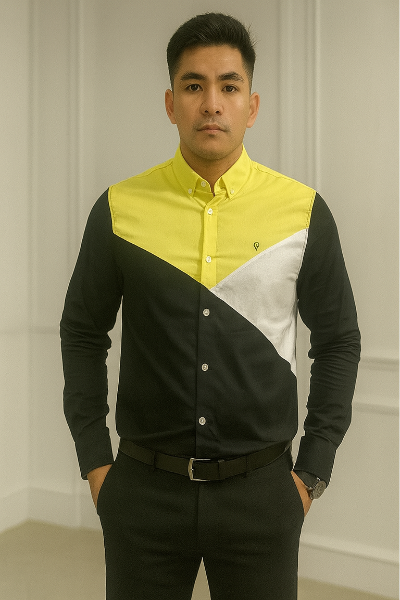 Color-Block Yellow & Black Shirt