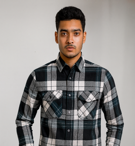 Black &amp; White Checked Casual Shirt