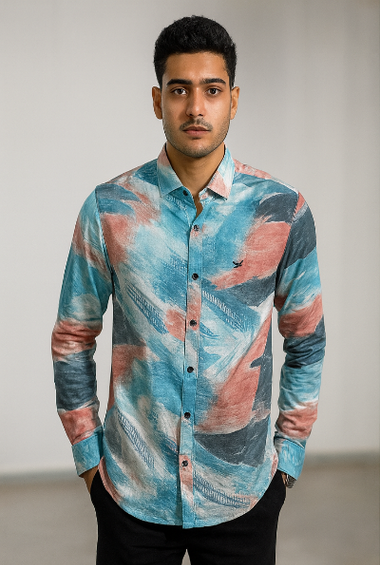 Multicolor Artistic Print Shirt