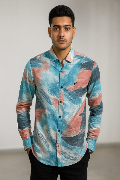 Multicolor Artistic Print Shirt