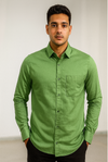 Green Solid Formal Shirt