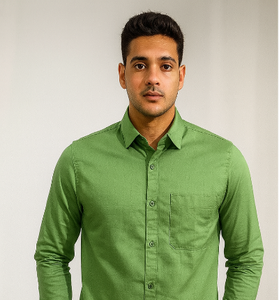 Green Solid Formal Shirt