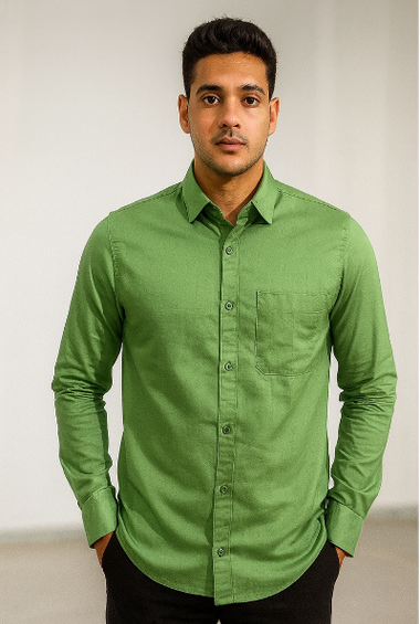Green Solid Formal Shirt