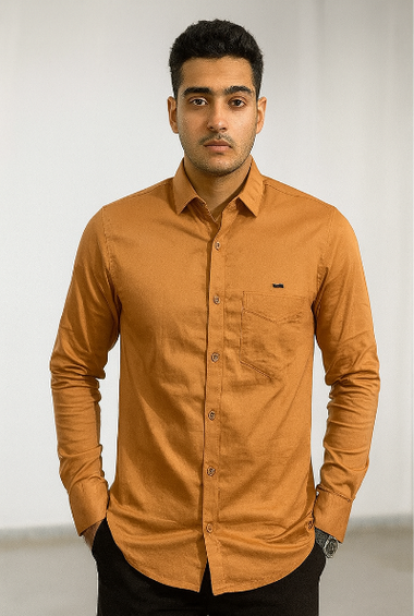 Mustard Solid Casual Shirt
