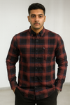 Maroon &amp; Black Checked Shirt
