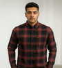 Maroon &amp; Black Checked Shirt